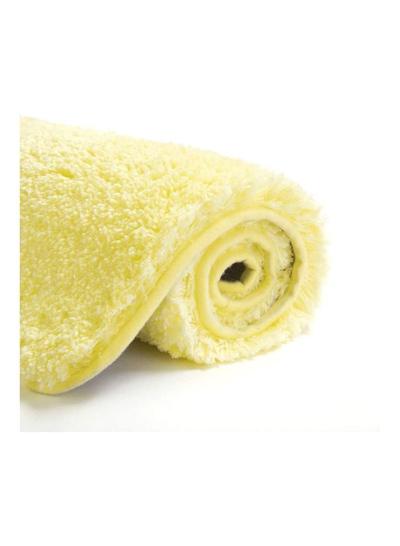 Bathlux Bathroom Rug Non Slip Bath Mat for Bathroom (18 inch x 30 inch, Yellow) Water Absorbent Soft Microfiber Shaggy Bathroom Mat Machine Washable Bath Rug for Bathroom Thick Plush Rugs for Shower - Image 1