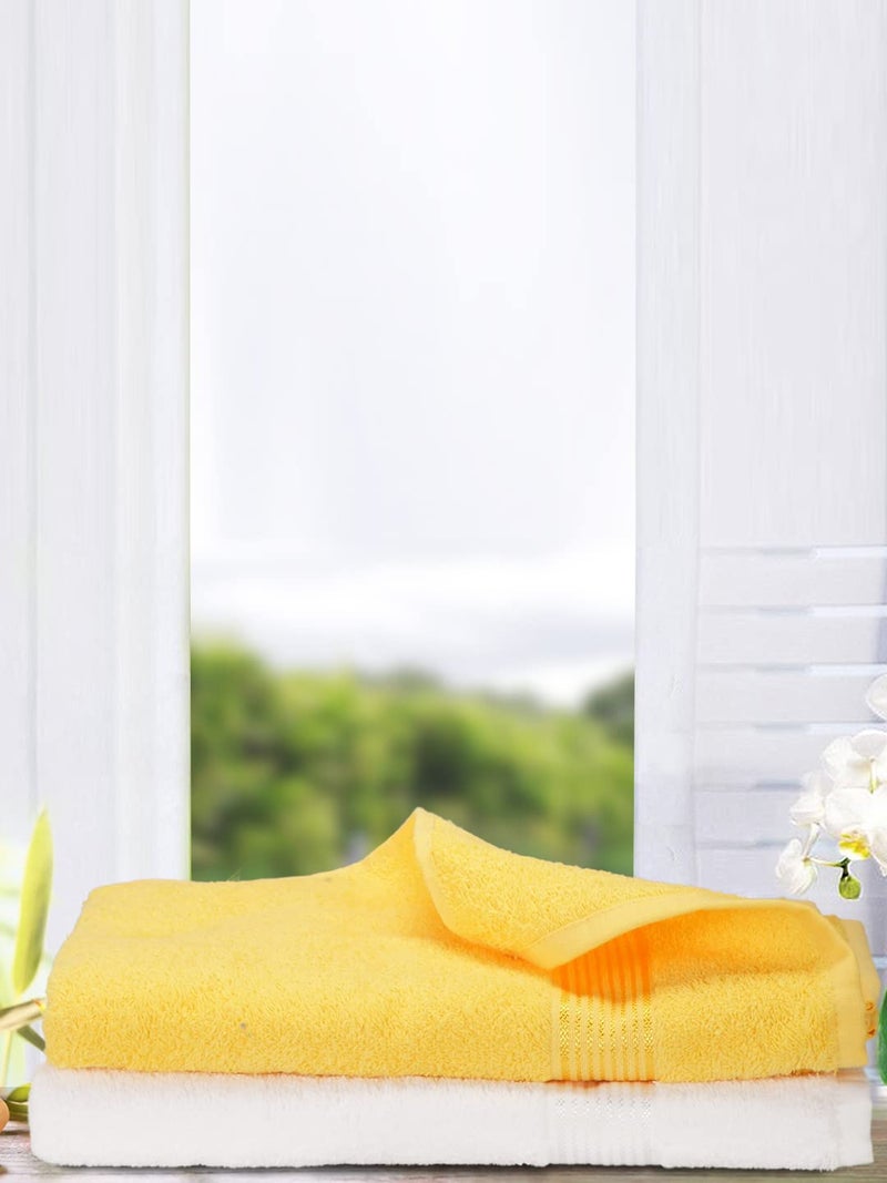 KOPA by Bianca 400 GSM 100% Cotton Soft Terry Towel l 2pc Bath Towel l Bath Towel Cotton l Towel Bath l D`Ross l Yellow-Snow - Image 1