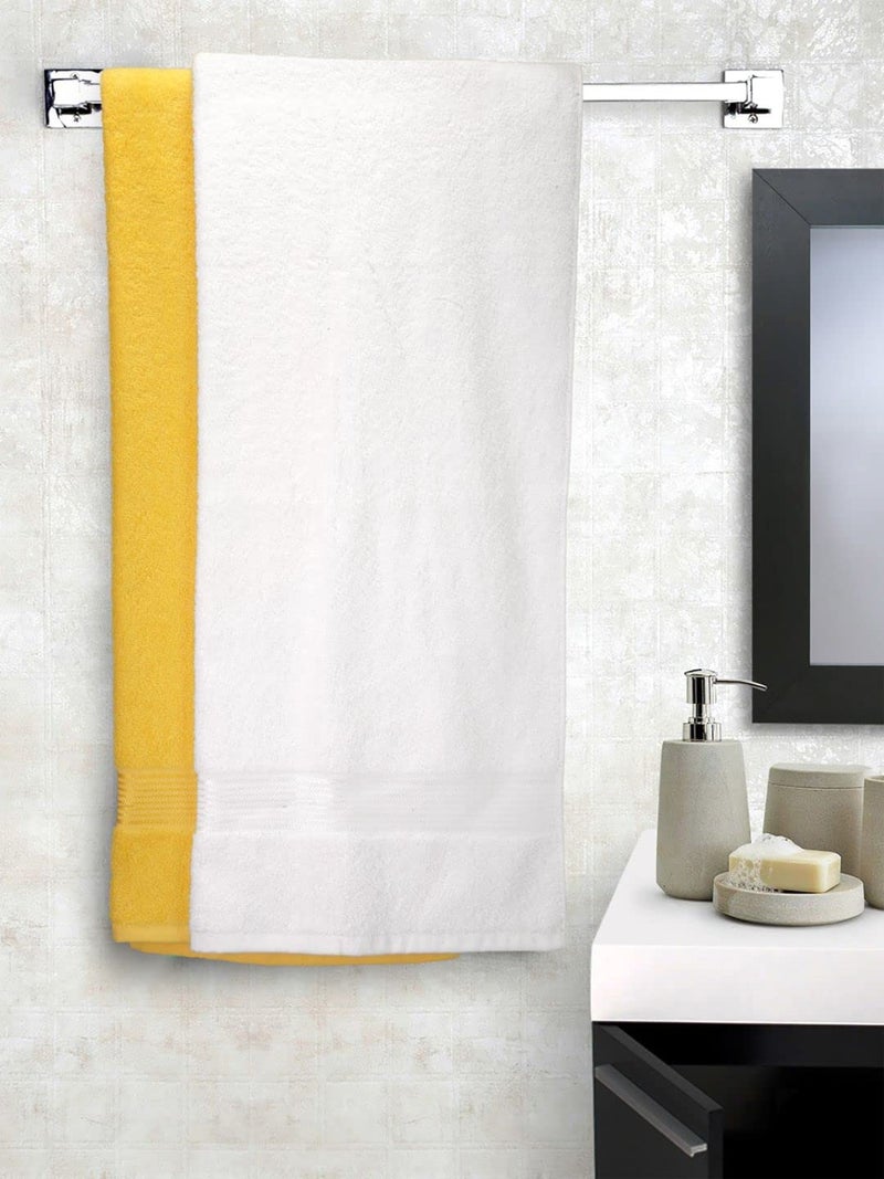 KOPA by Bianca 400 GSM 100% Cotton Soft Terry Towel l 2pc Bath Towel l Bath Towel Cotton l Towel Bath l D`Ross l Yellow-Snow - Image 3