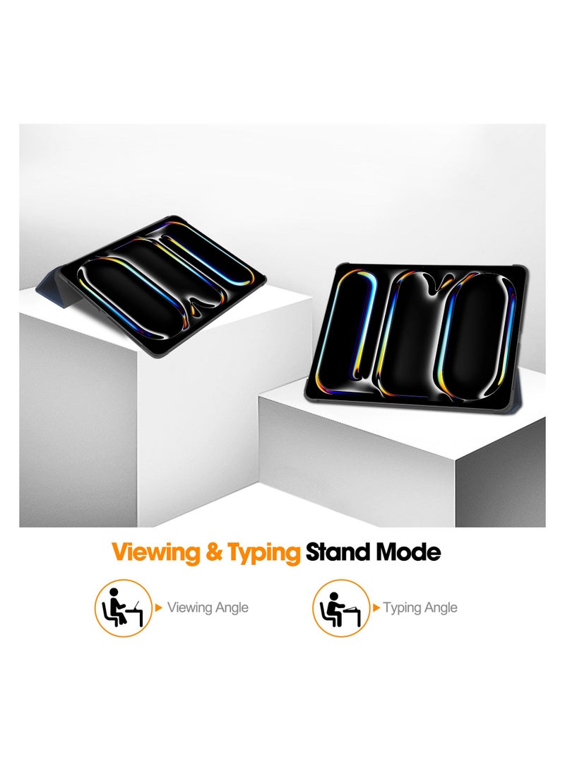 vesus Triple Fold Bracket Case for iPad Pro 13 Inch 2024 (M4, 7th Gen), Protective Smart Cover With Auto Sleep Wake Feature (Blue) - Image 3