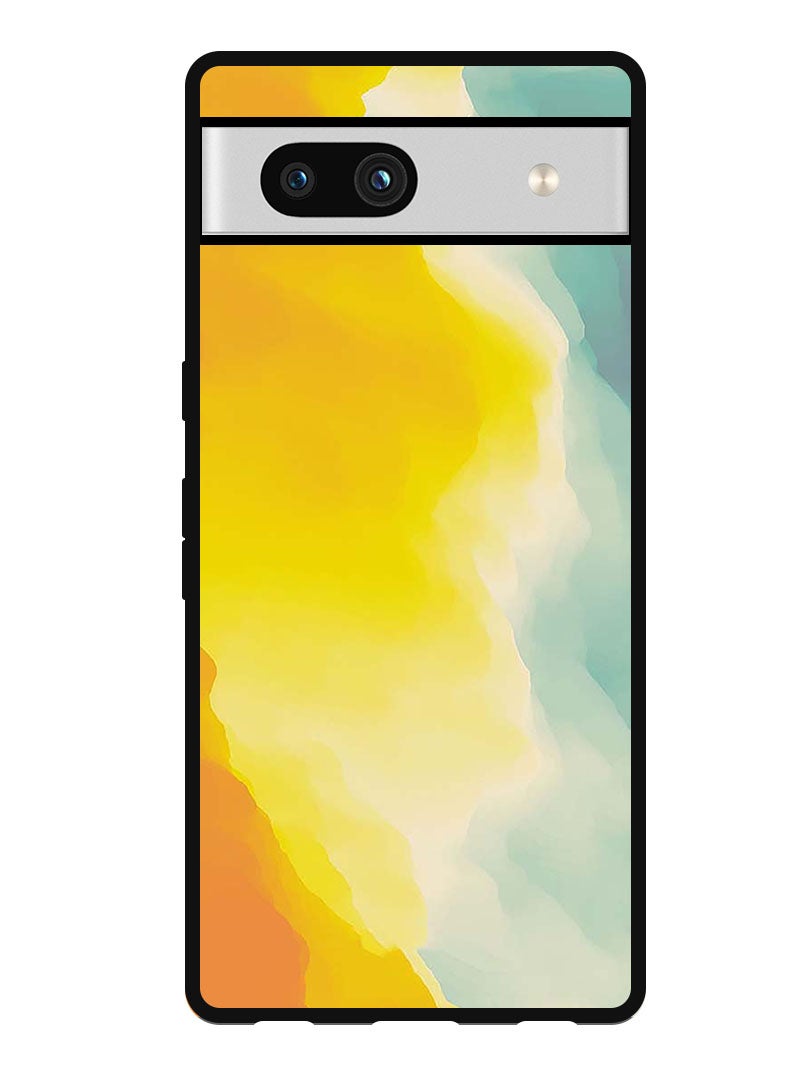 Theodor Protective Case Anti Scratch Shock Proof Bumper Cover For Google Pixel 7a Shades Of Blue Yellow Orange - Image 1