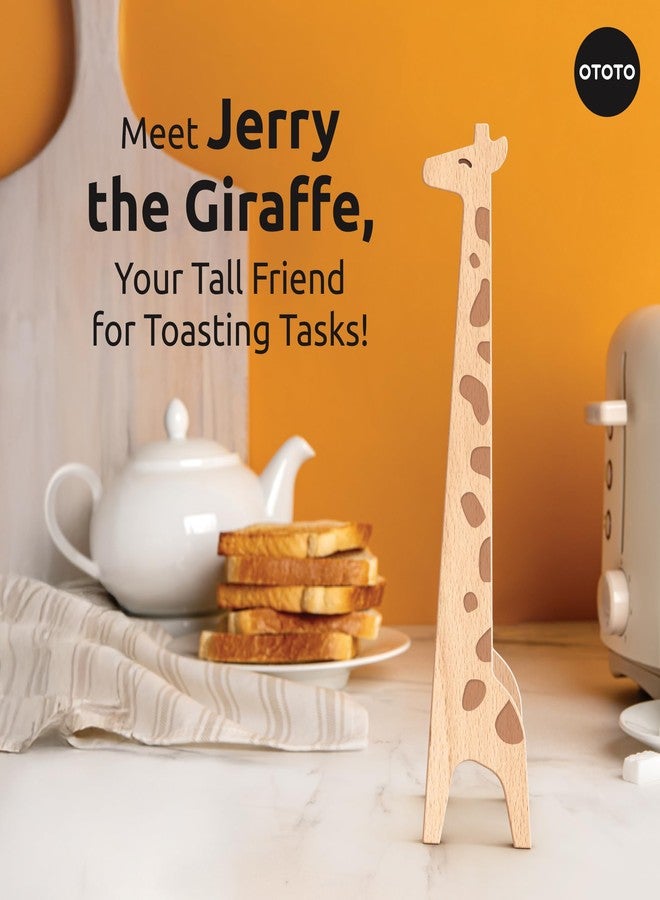 OTOTO NEW OTOTO Jerry the Giraffe Toaster Tongs - Multipurpose Wooden Tongs for Cooking, Serving Food, Kitchen Gifts, Fun Gifts, Cute Kitchen Accessories, Fun Gadgets - Image 2