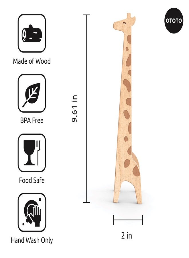 OTOTO NEW OTOTO Jerry the Giraffe Toaster Tongs - Multipurpose Wooden Tongs for Cooking, Serving Food, Kitchen Gifts, Fun Gifts, Cute Kitchen Accessories, Fun Gadgets - Image 5