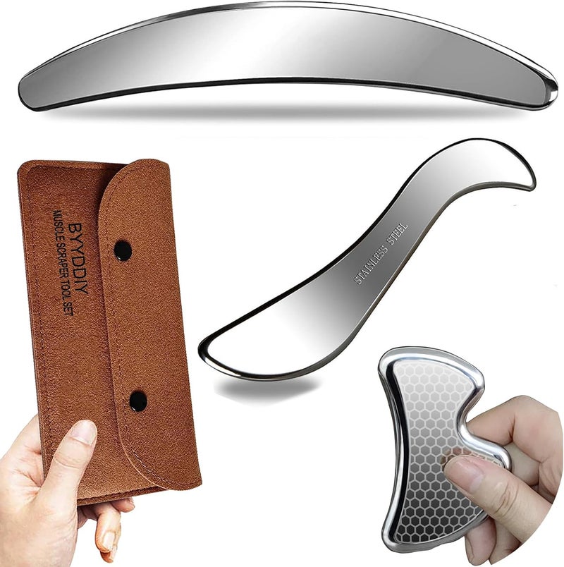 - (Sbc Muscles Scraping Tool Set, Stainless Steel Scraping Massage Tools - Image 1