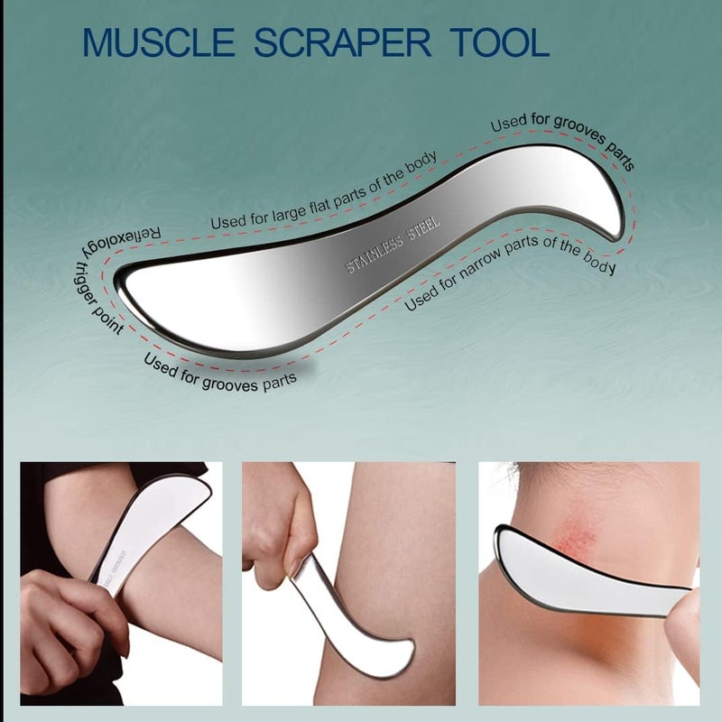 - (Sbc Muscles Scraping Tool Set, Stainless Steel Scraping Massage Tools - Image 3