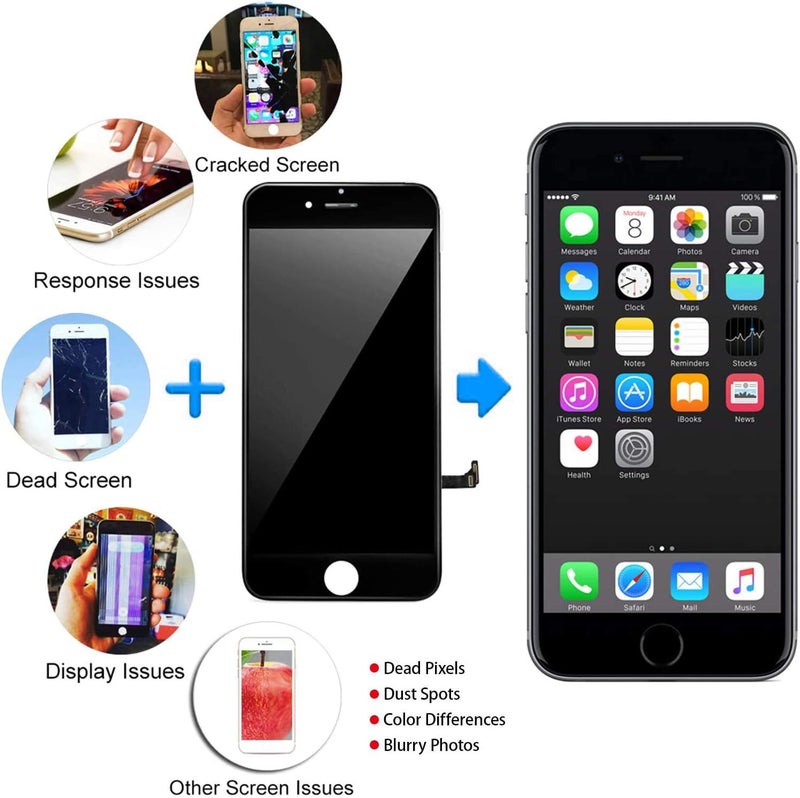 Diykitpl for iPhone 8 Plus Screen Replacement Black 5.5 Inch, 3D Touch LCD Digitizer Display for iPhone 8 Plus, with Repair Tools Kit for A1864,A1897,A1898 Glass Screen - Image 5