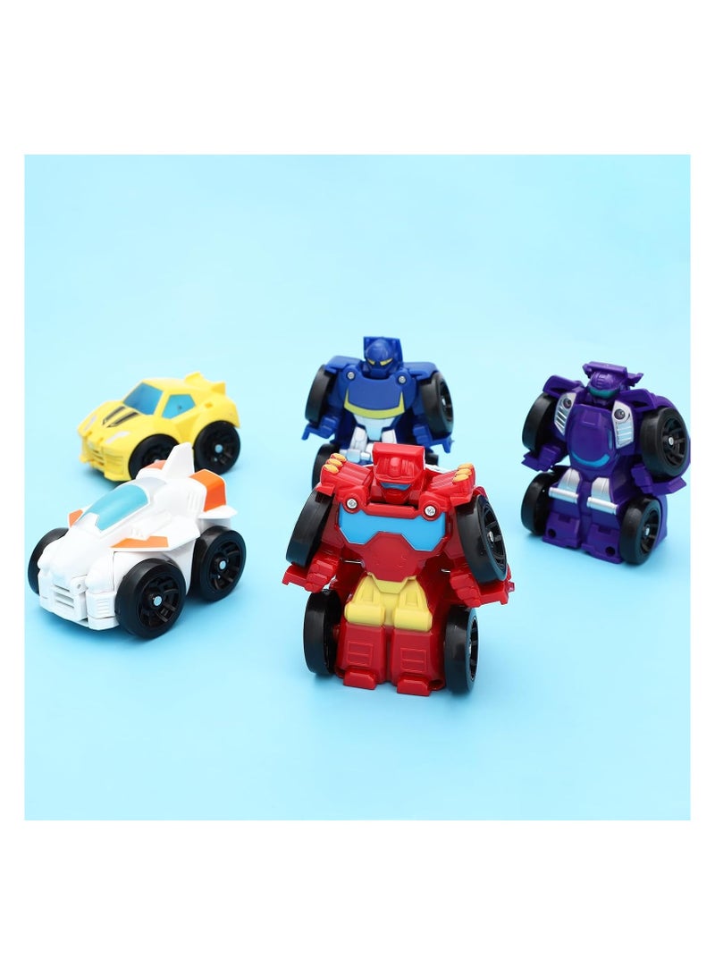 general 6 Pieces Mini Robot Car Toys Toddler Little Heroes Movable Figures Push To Rescue Vehicle Playsets Boys Small Car Robot - Image 4