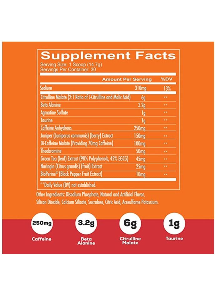 REDCON1 Total War Pre Workout Powder, Strawberry Mango - Beta Alanine + Citrulline Malate Vegan & Keto Friendly Preworkout for Men & Women with 320mg of Caffeine - Fast Acting HMB (30 Servings) - Image 2
