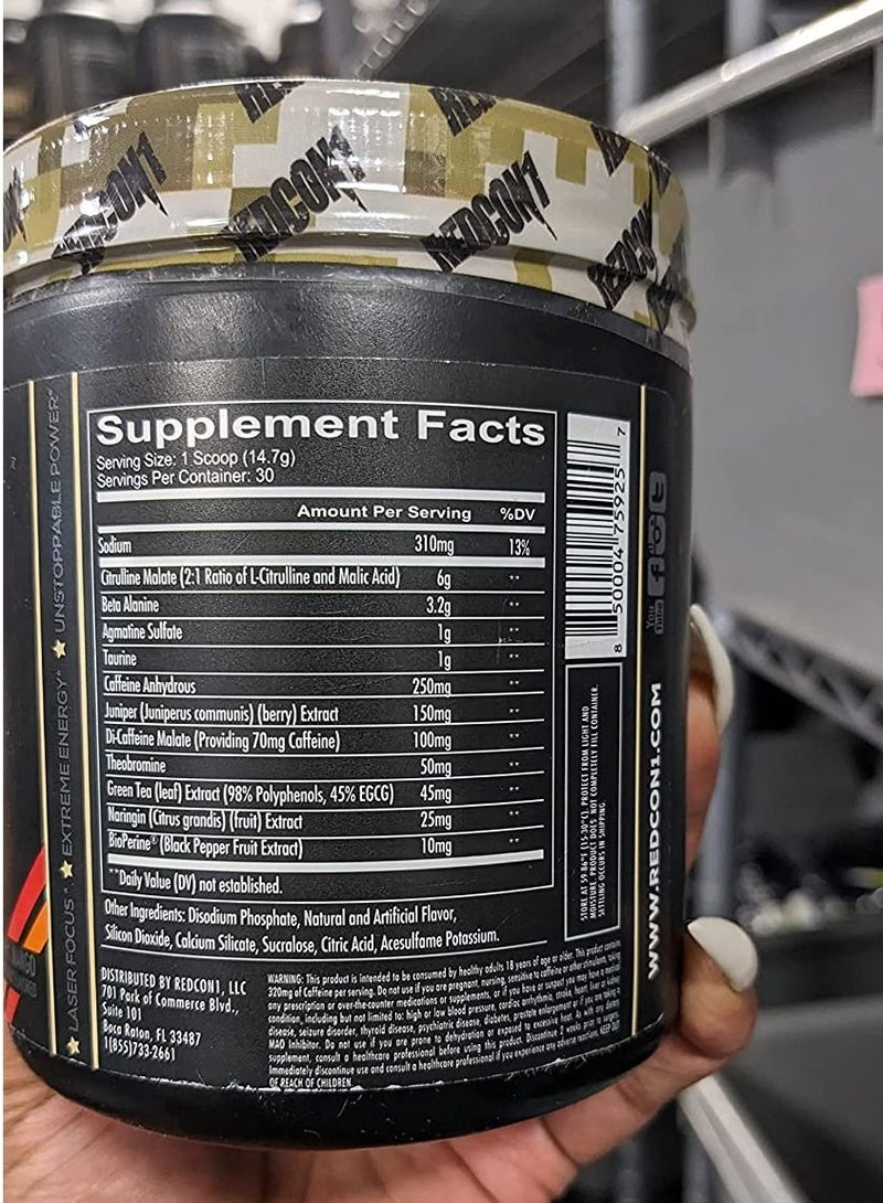 REDCON1 Total War Pre Workout Powder, Strawberry Mango - Beta Alanine + Citrulline Malate Vegan & Keto Friendly Preworkout for Men & Women with 320mg of Caffeine - Fast Acting HMB (30 Servings) - Image 5