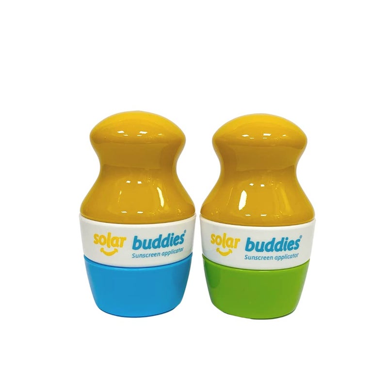 Solar Buddies Duo GB Solar Buddies Refillable Roll On Sponge Applicator For Kids, Adults, Families, Travel Size Holds 100ml Travel Friendly for Sunscreen, Suncream and Lotions - Image 1