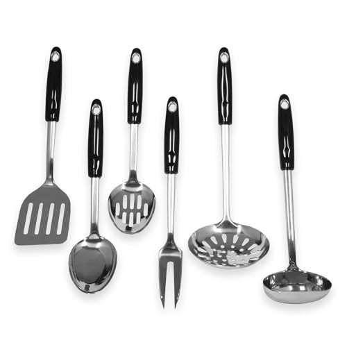 Chef Craft Heavy Duty Kitchen Tool and Utensil Set, 6 Piece, Stainless Steel - Image 1