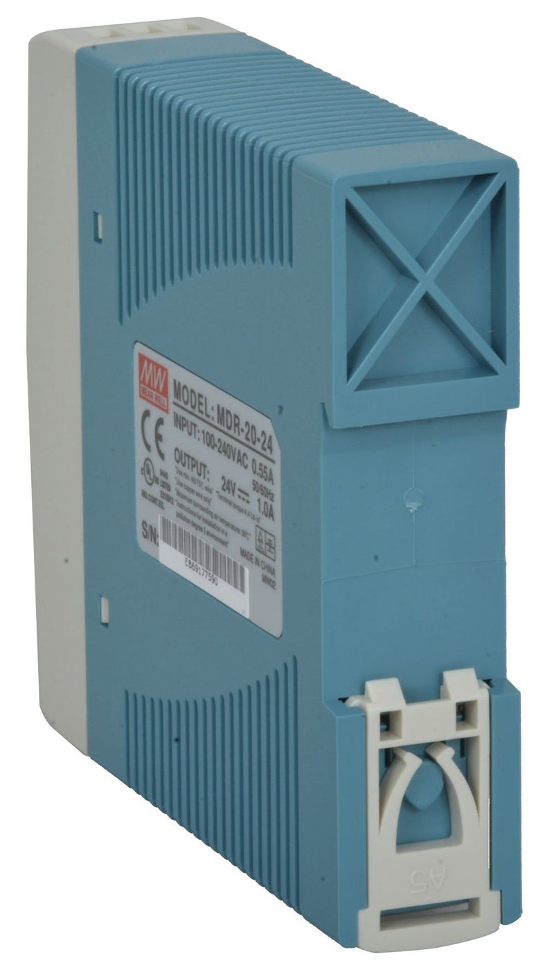 MEAN WELL MDR-20-24 AC to DC DIN-Rail Power Supply, 24V, 1 Amp, 24W, 1.5" - 1943385 - Image 3