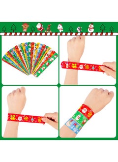 Max Fun 48Pcs Christmas Slap Bracelets Party Favors Toys For Kids Xmas Party Favors Christmas Stocking Stuffers Gifts Birthday Gifts (Christmas)  - Image 4