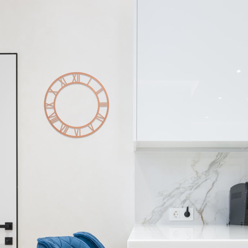 Clock Face for Crafts: DIY 25 cm Round Mirror Dial Plate with Roman Numerals Resin Accessories Light Brown - Image 5