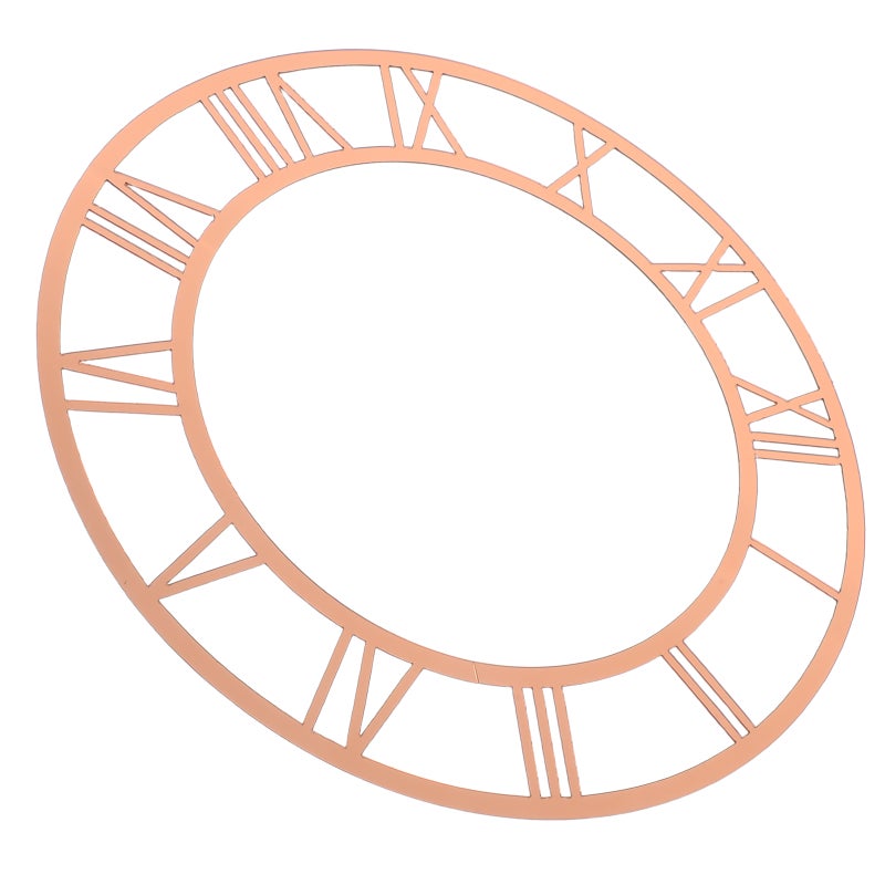 Clock Face for Crafts: DIY 25 cm Round Mirror Dial Plate with Roman Numerals Resin Accessories Light Brown - Image 4