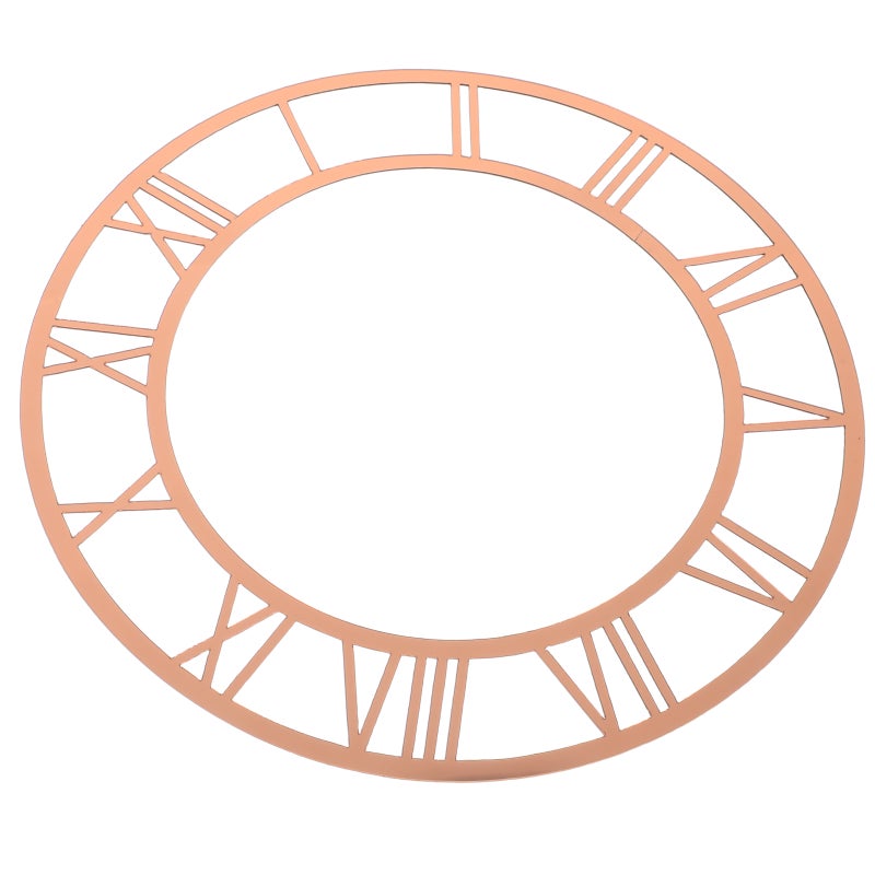 Clock Face for Crafts: DIY 25 cm Round Mirror Dial Plate with Roman Numerals Resin Accessories Light Brown - Image 3