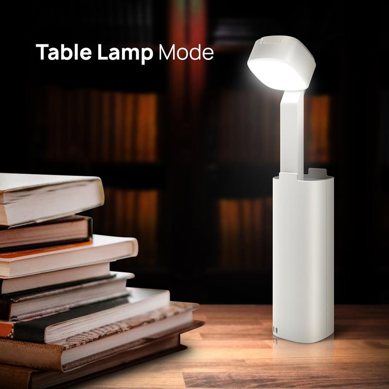Wipro Odyssey Multifunctional Rechargeable LED Emergency Light Dual ModeTorch Table Lamp Portable Light 3Step Dimming 3000 Mah LiIon Battery inBuilt Power Bank White Pack of 1 - Image 4
