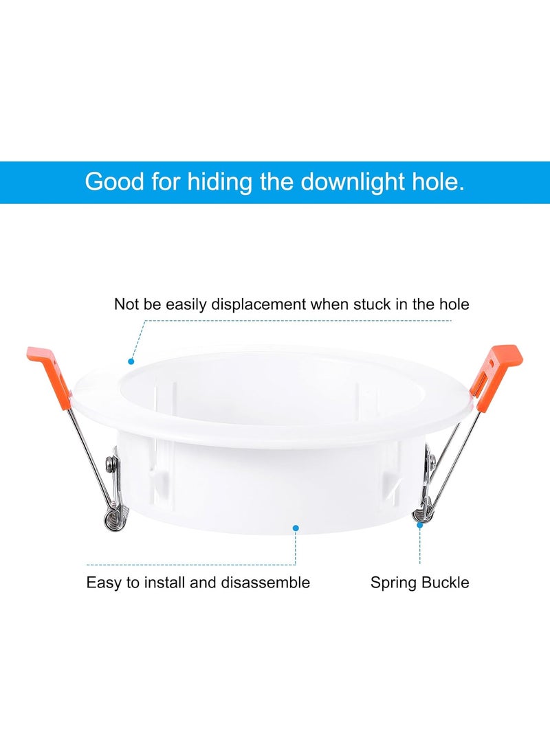 PATIKIL PATIKIL 8 Spring Ceiling Cover Plate Recessed Light Trim Wall Mount Downlight Hole Cap Decorative Panel with Buckle Suitable for 6175inch Round Hole Glass Ceiling Openings White  - Image 3