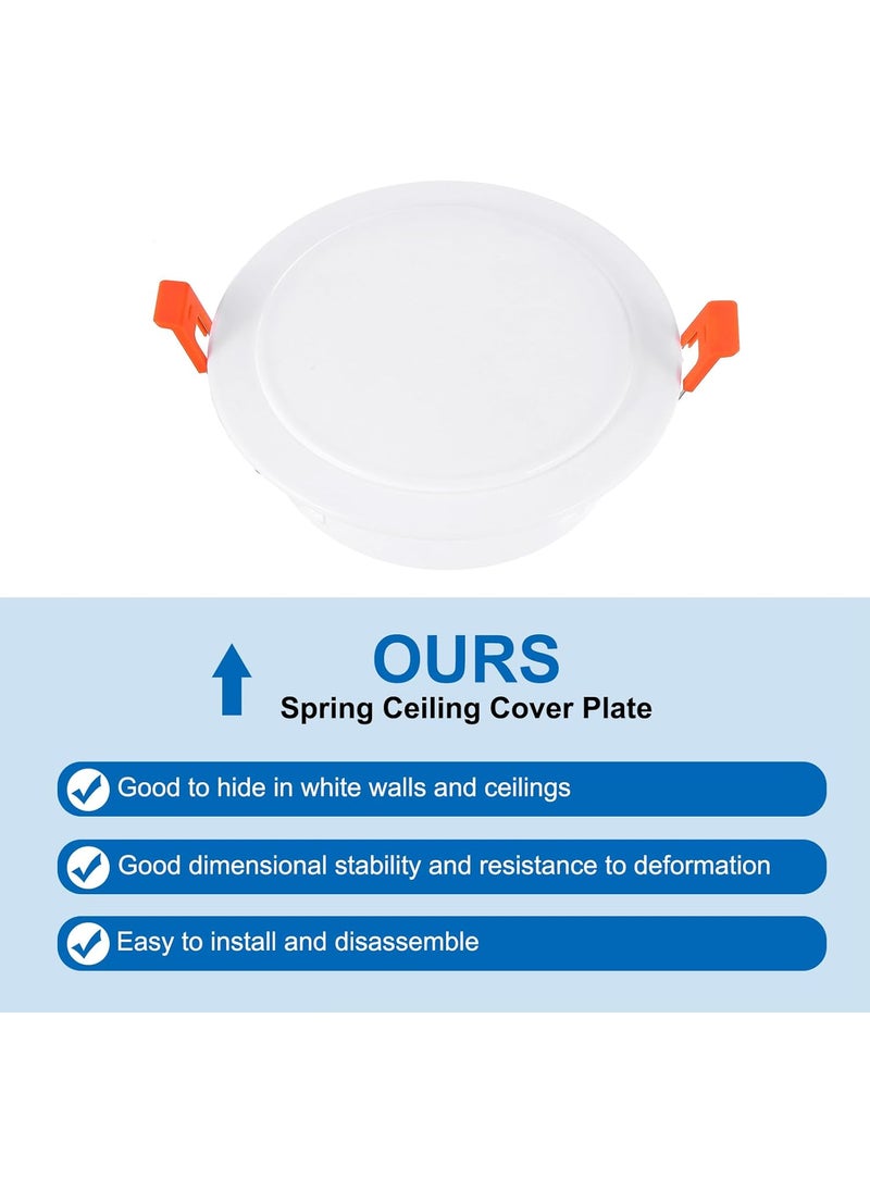 PATIKIL PATIKIL 8 Spring Ceiling Cover Plate Recessed Light Trim Wall Mount Downlight Hole Cap Decorative Panel with Buckle Suitable for 6175inch Round Hole Glass Ceiling Openings White  - Image 4