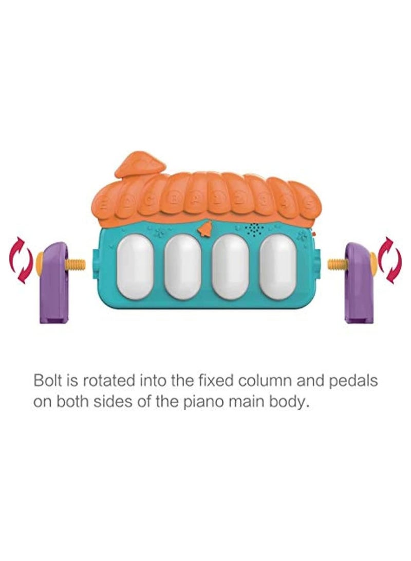 بونكا بساط لعب بيانو للياقة البدنية للاطفال حديثي الولادة 3 في 1 مع موسيقى وضوء لمرح الرضع مع خشخيشة من بونكا - Image 3