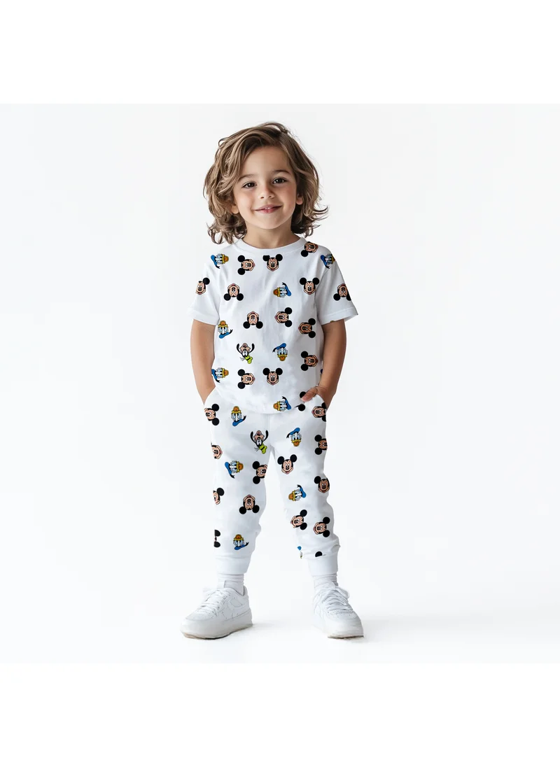 نوتيناتي Nautinati Boys' Cotton Mickey & Donald Duck Printed T-shirt and Joggers