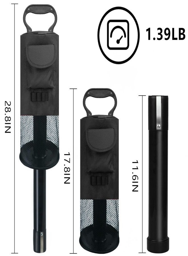 HOW TRUE Golf Ball Retriever, Portable Shag Bag Golf Ball Pick Up with Removable Plastic Tube, Pocket Shagger Storage, Black - Image 2