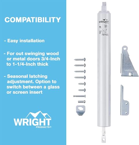 Wright Products Standard Duty Pneumatic Screen & Storm Door Closer – Adjustable Closing Speed, Quiet Operation, Easy Installation (Transitional, Aluminum) - Image 5