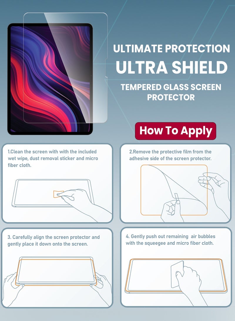 Moxedo Ultra Shield Tempered Glass Screen Protector HD Clear 9H Hardness Micro Curved Edges with Installation Guide Compatible with   iPad 13 Air 2024 M2 - Image 4