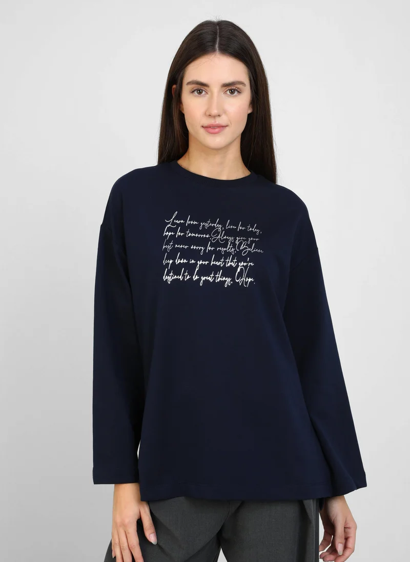 Refka by modanisa Leopard Print - Sweat-shirt - Refka