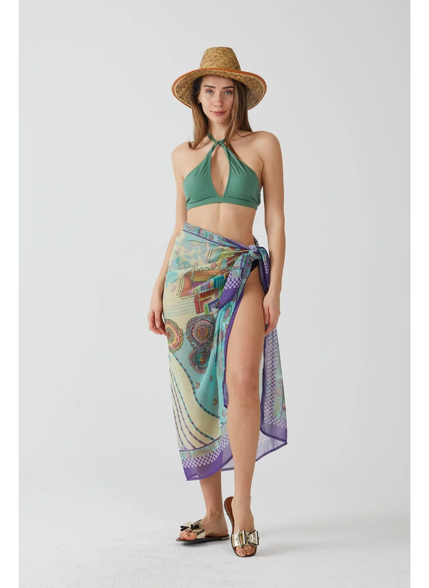 Ays Home Moda Mint Color Long Pareo Beach Dress