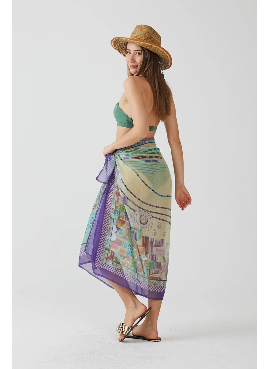 Ays Home Moda Mint Color Long Pareo Beach Dress