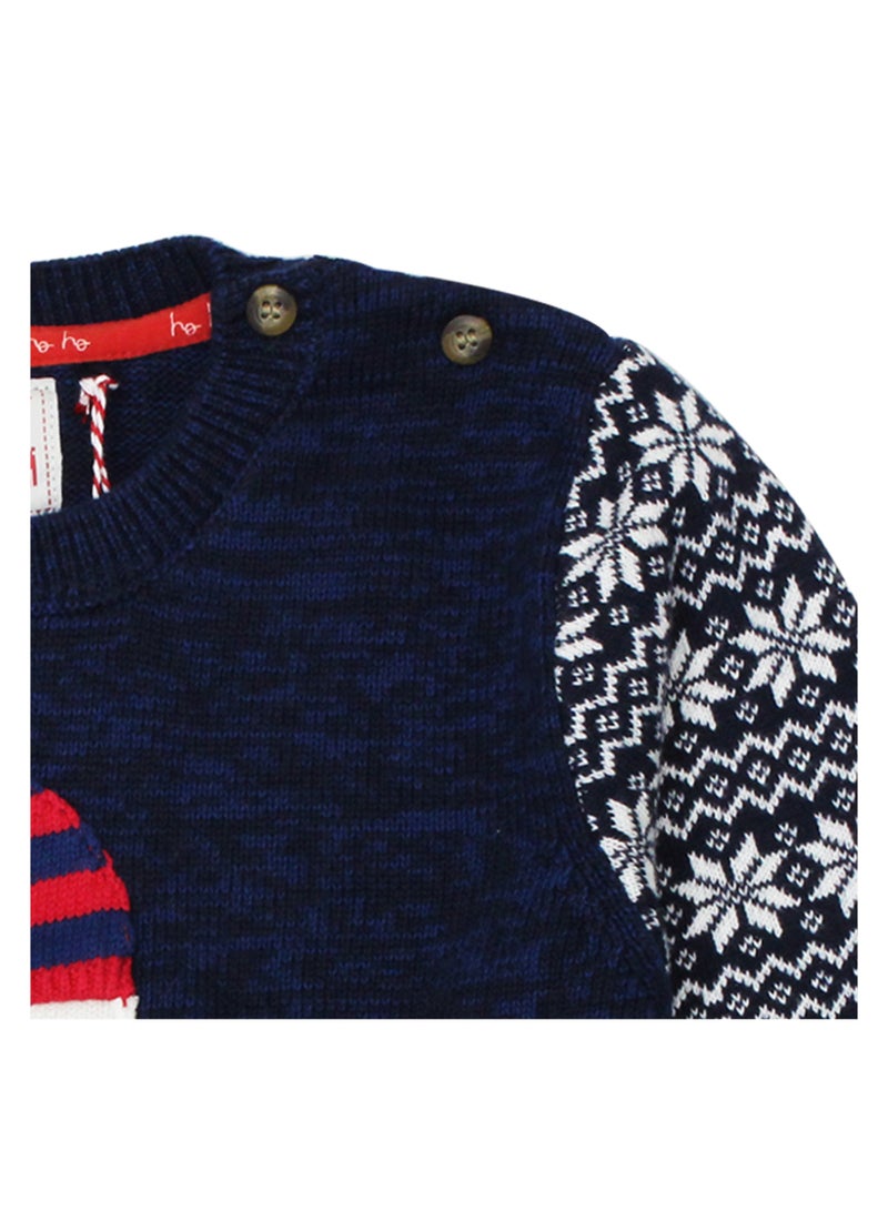 mothercare Mothercare Christmas Jumper Boys Xmas Festive Fairisle Winter Knitted 7-8 Years  - Image 4