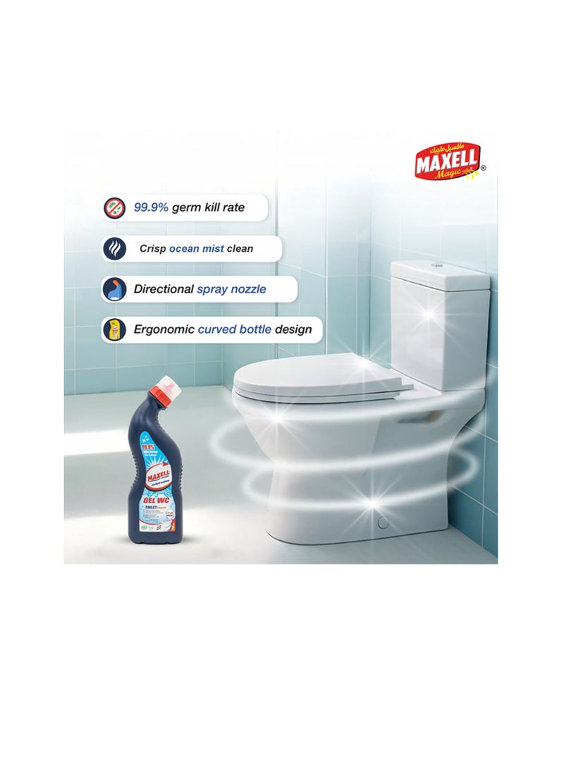 Maxell Magic Maxell Magic Toilet Cleaner | 700ml Ocean Mist Scented Bathroom & Floor Disinfectant – Powerful Stain Removal, Rust & Limescale Eliminator, Deodorizer & Germ-Killer  - Image 3