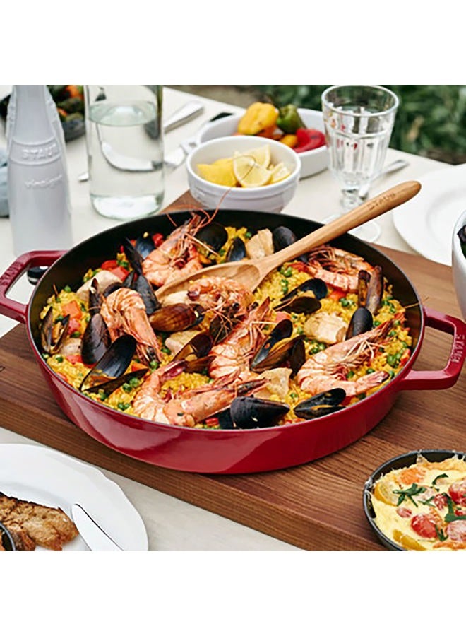 Staub Cast Iron 13-inch Double Handle Fry Pan - Cherry, Made in France - Image 3