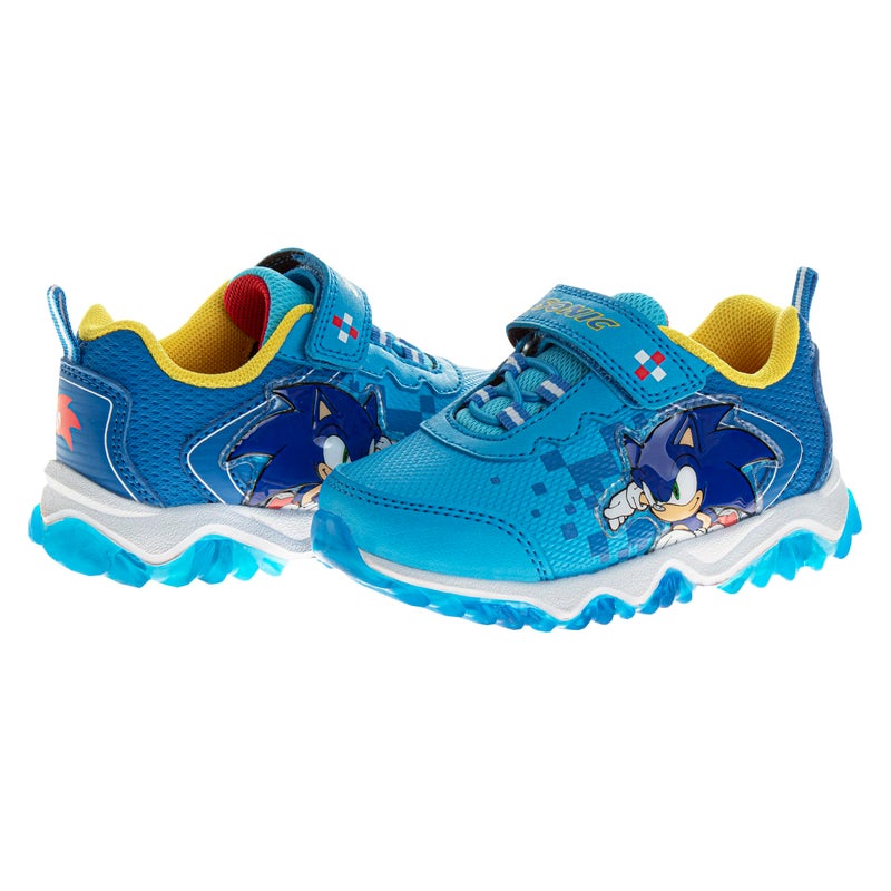 Josmo Kids Sonic The Hedgehog Sneakers LED Light Up Shoe - Slipon Laceless Casual Fashion Athletic Shoes for Boys - Blue (Size 7 Toddler) - Image 4