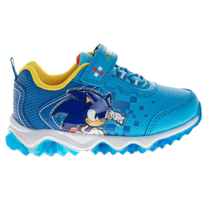 Josmo Kids Sonic The Hedgehog Sneakers LED Light Up Shoe - Slipon Laceless Casual Fashion Athletic Shoes for Boys - Blue (Size 7 Toddler) - Image 3