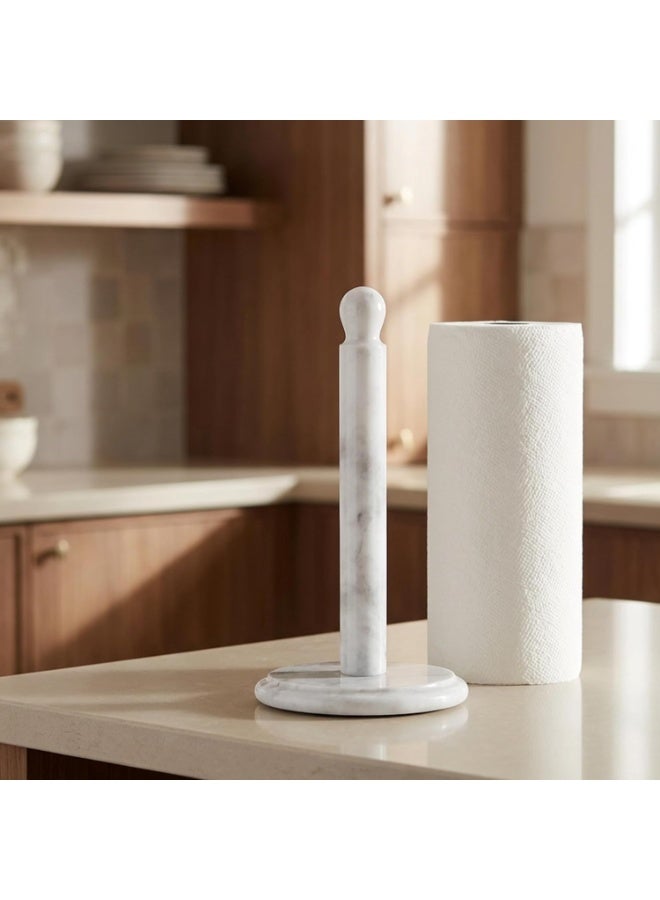 RADICALn White Marble Paper Towel Holder | 12.5" Handmade Kitchen Countertop Stand - Image 4