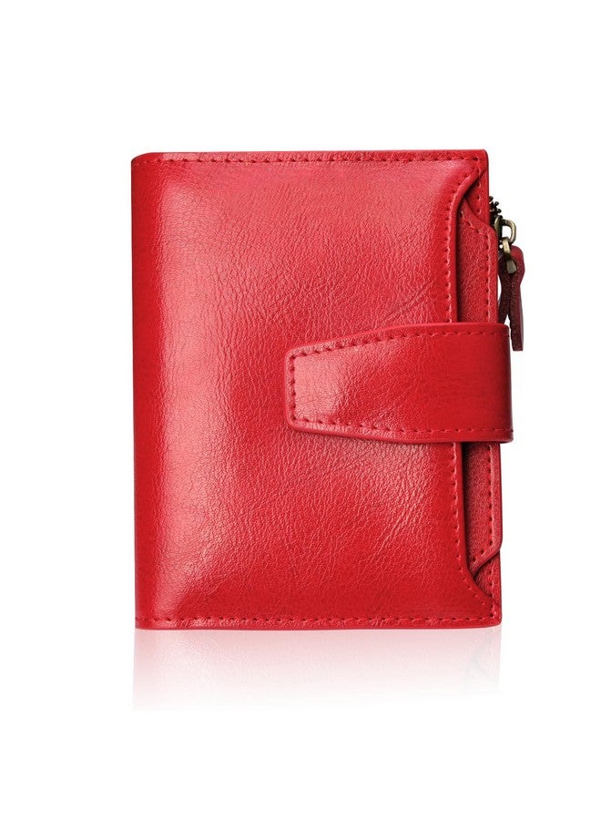 FT FUNTOR Small Wallet For Women Genuine Leather Bifold Compact Rfid Blocking Zipper Pocket Ladies Credit Card Slots Purse With Id Window - Image 1