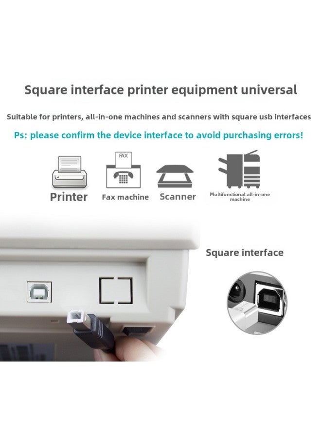 Applicable To Canon CanonMG2580S/TS3380 Printing, Copying And Scanning All-in-one Machine Connected To The Computer Data Cable-Color:Black Usb Printing Cable-1.5m  - Image 4