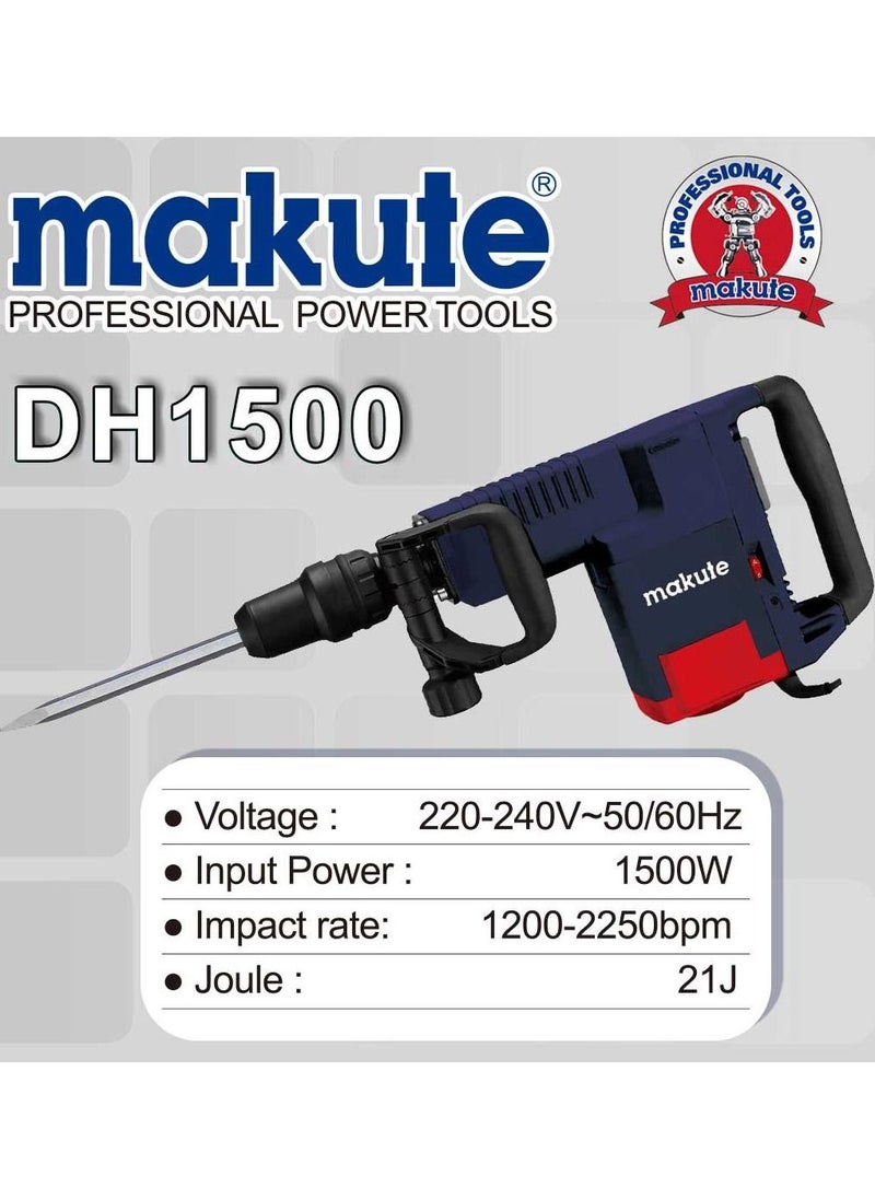 makute Breaker Hammer Drill 1500w,Strength: 1200-2250 pbm  - Image 2