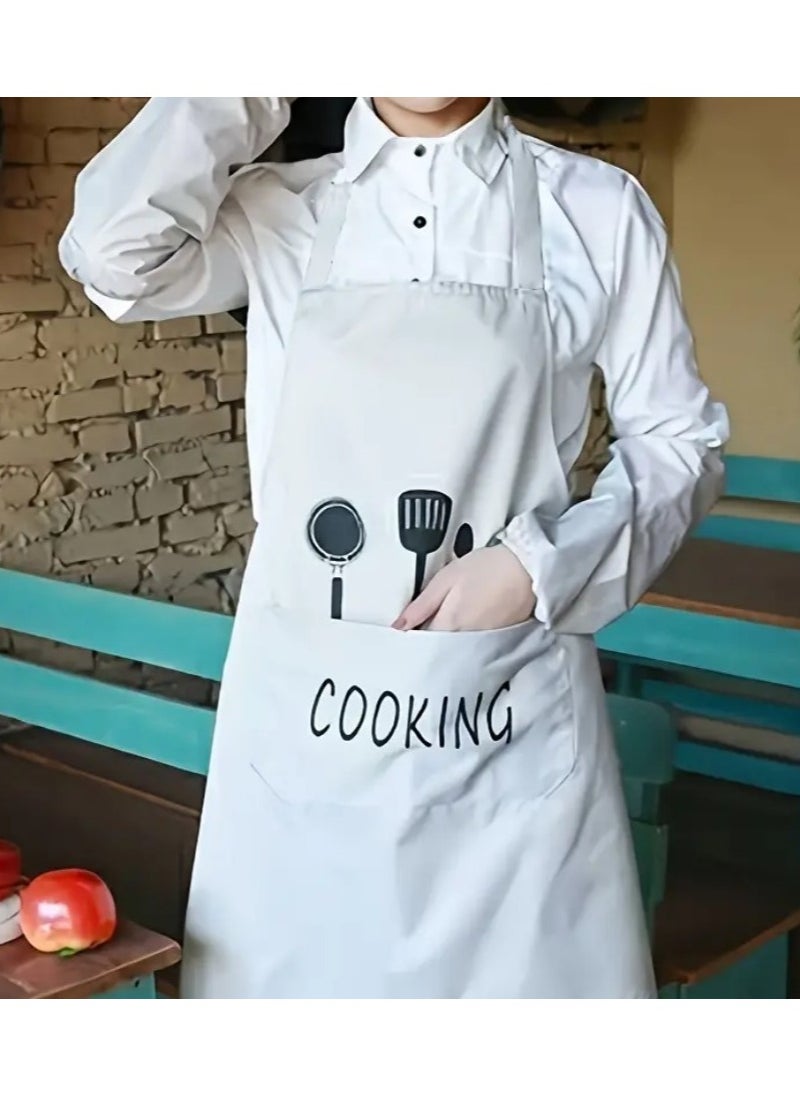 Generic - Waterproof and Oil-Resistant Kitchen Apron with Microfiber Side Towels for Hand Wiping, Fabric Apron with Front Pockets, Suitable for Cooking and Baking, Versatile Apron for Men and Women, Ideal for Restaurants and Cafés - Image 1