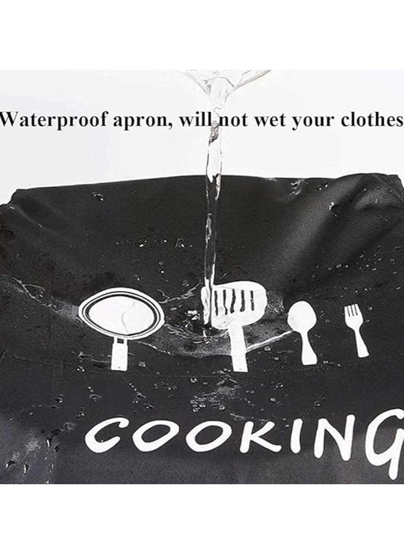 Generic - Waterproof and Oil-Resistant Kitchen Apron with Microfiber Side Towels for Hand Wiping, Fabric Apron with Front Pockets, Suitable for Cooking and Baking, Versatile Apron for Men and Women, Ideal for Restaurants and Cafés - Image 1