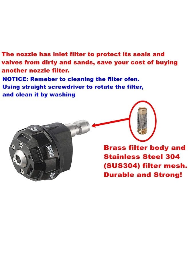 Y&D Pressure Washer Spray Nozzle, 6-in-1 Quick Change over and Adjustable, 1/4in Plug Connect Tips MAX 4000PSI for  - Image 3