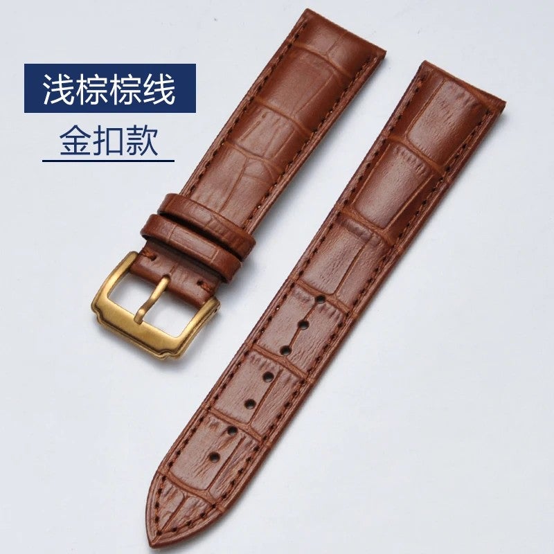 Bluejw 14mm 16mm 18mm 20mm 22mm 24mm Crocodile Pattern Genuine Leather Smart Watch Straps – Replace the Watch Strap for Apple Watch Samsung Galaxy Fit and More - Image 1