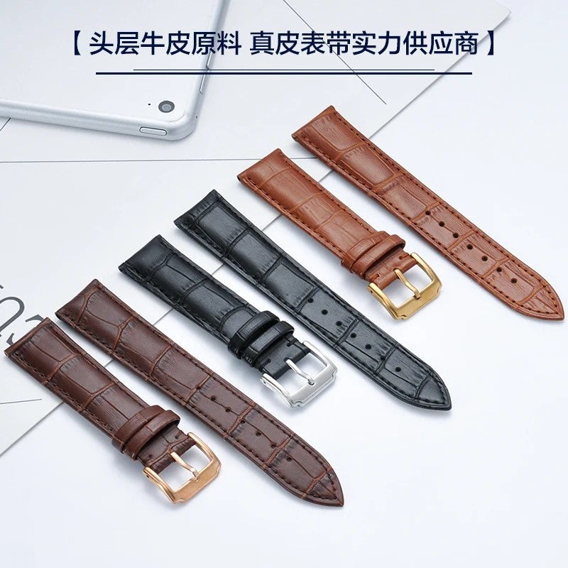 Bluejw 14mm 16mm 18mm 20mm 22mm 24mm Crocodile Pattern Genuine Leather Smart Watch Straps – Replace the Watch Strap for Apple Watch Samsung Galaxy Fit and More - Image 4