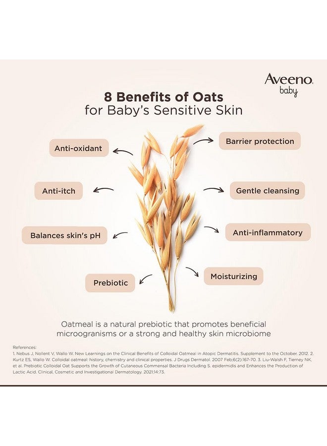 Aveeno Baby Daily Moisture Wash & Shampoo | Gentle Cleanser For Head To Toe | Tear Free & Soap Free Formula With Active Natural Oats | For Dry & Sensitive Skin | Us Pediatrician Recommended, 532Ml - Image 3
