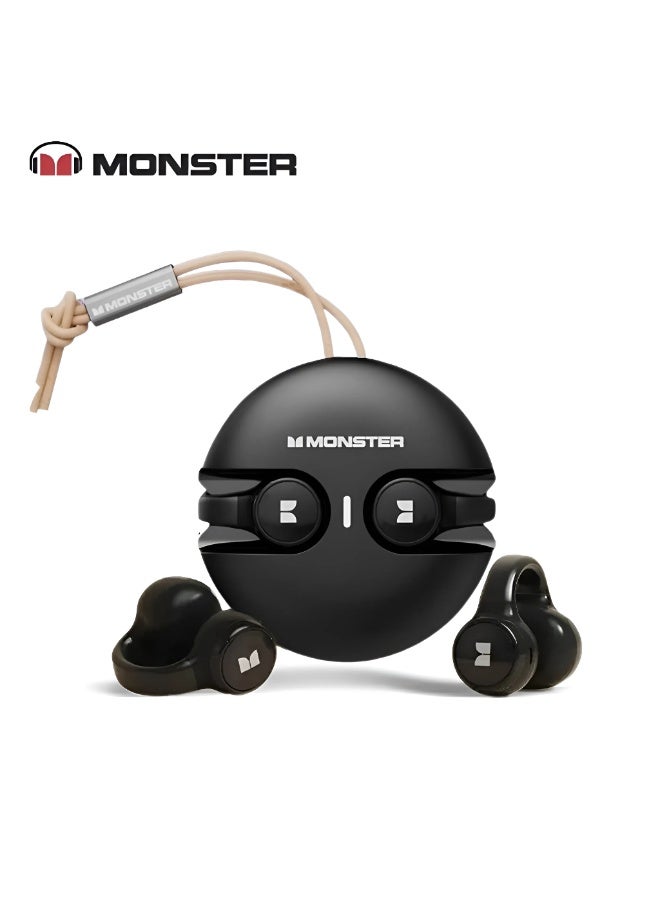 Monster Ear Clip Bluetooth Headset – Bluetooth 5.3, Seamless Connectivity, Hifi Sound Wireless Earbuds, & 22+hr Battery Life, Black - Image 1