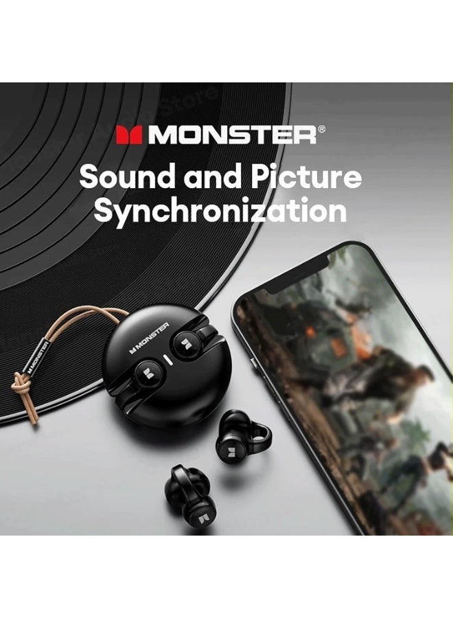 Monster Ear Clip Bluetooth Headset – Bluetooth 5.3, Seamless Connectivity, Hifi Sound Wireless Earbuds, & 22+hr Battery Life, Black - Image 3