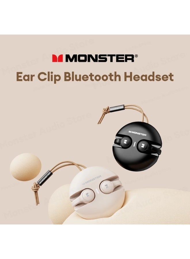 Monster Ear Clip Bluetooth Headset – Bluetooth 5.3, Seamless Connectivity, Hifi Sound Wireless Earbuds, & 22+hr Battery Life, Black - Image 5