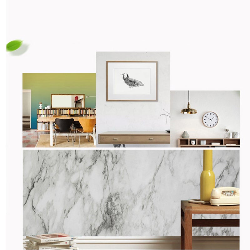 Marble Effect Self Adhesive Vinyl Film Paper Table Door Sticker Sticky for Furniture Kitchen Living Room 45CM X 10M - Image 2